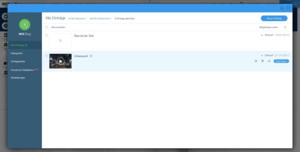 Wix Blogverwaltung